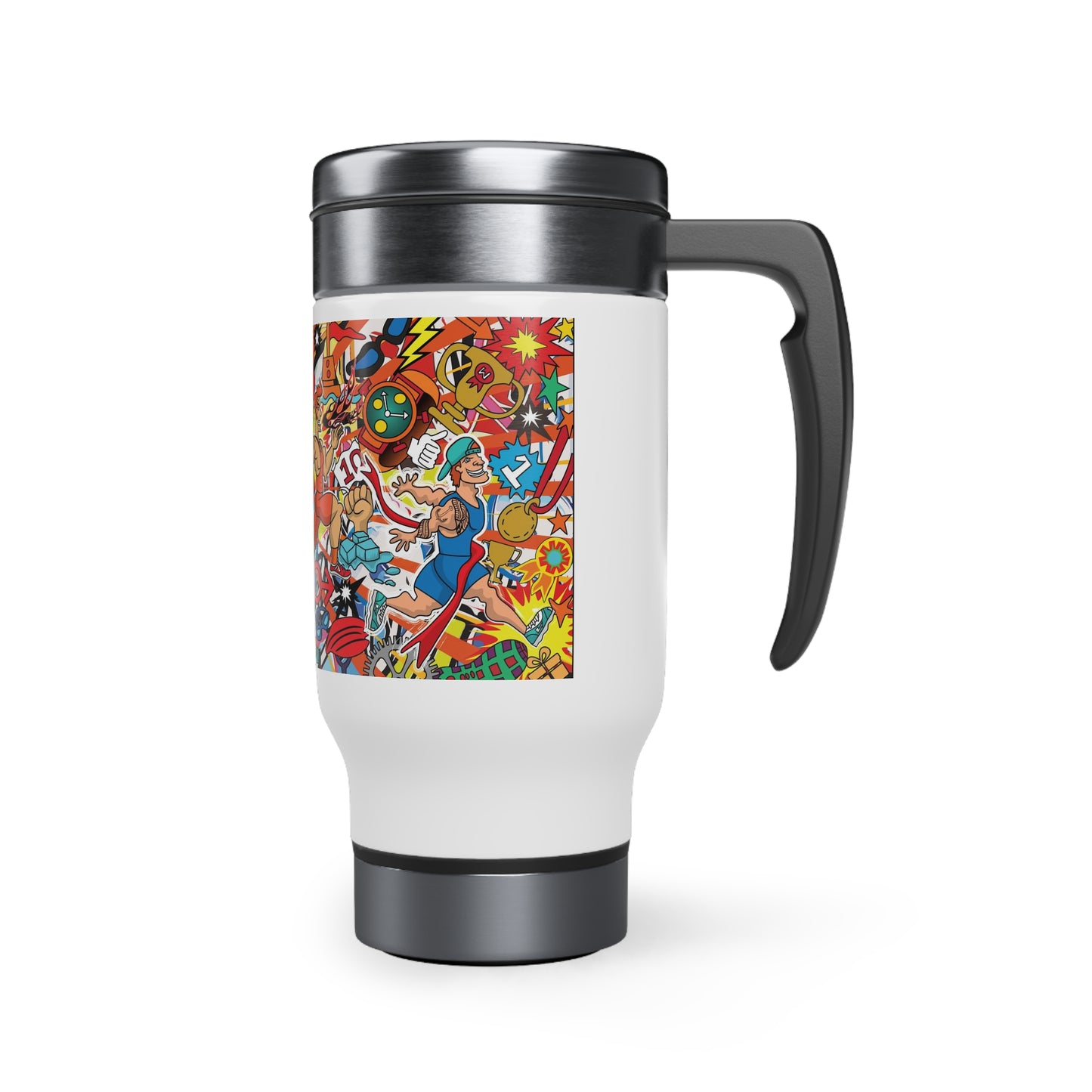 Macho Men Triathletes Stainless Steel Travel Mug - Sip & Stride with Swagger!