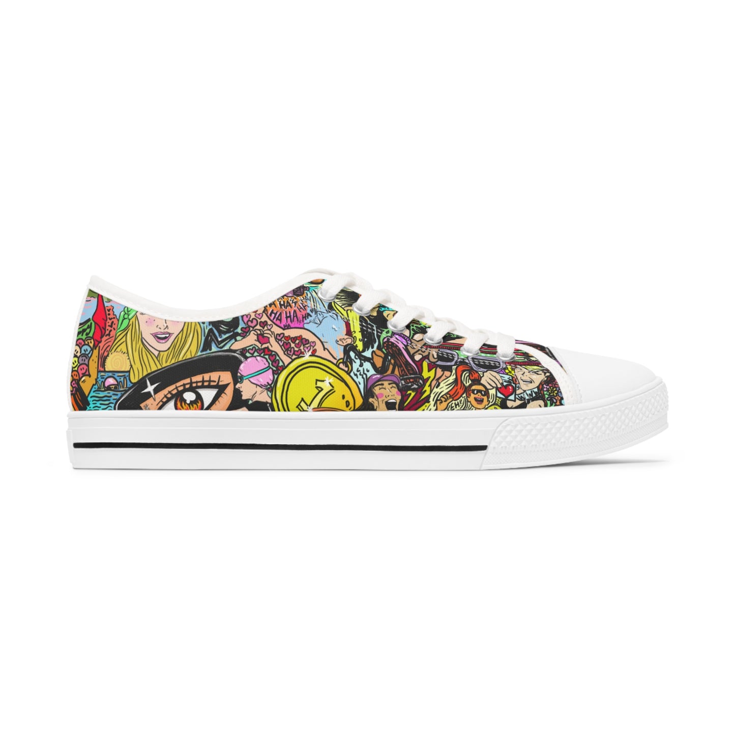 Empower Your Stride with Badass Women in Sports Graffiti Sneakers - Low Top Sneakers