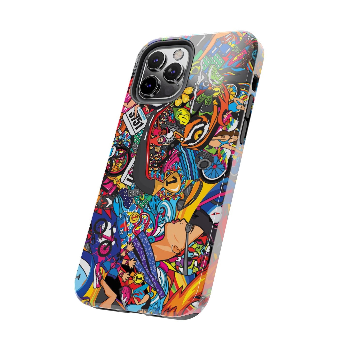 Diverse Women's Triathlete Mural iPhone Case | Swim, Bike, Run Art | Lightweight & Impact-Resistant