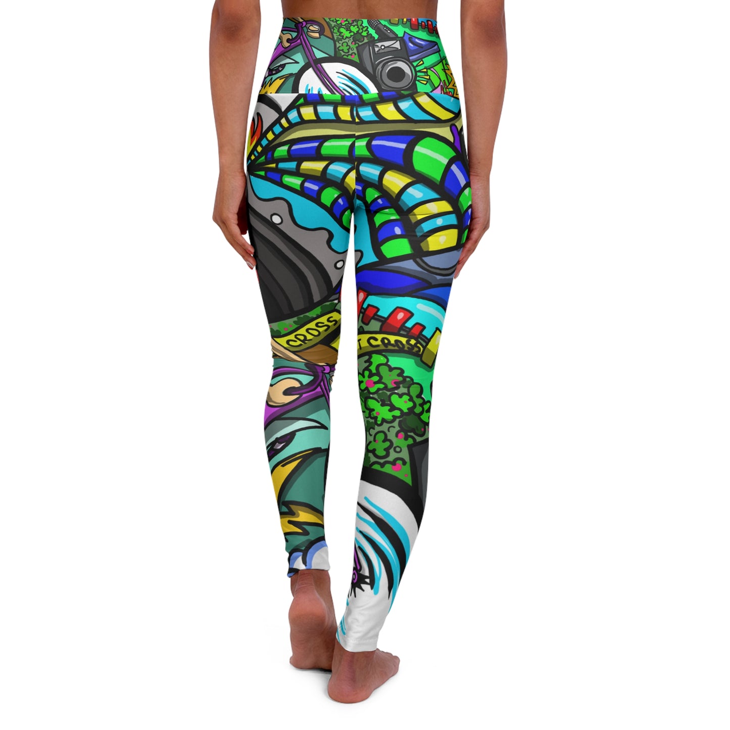 Elevate Your Active Wardrobe with Women's Whimsical Triathlete-Inspired Yoga Pants!