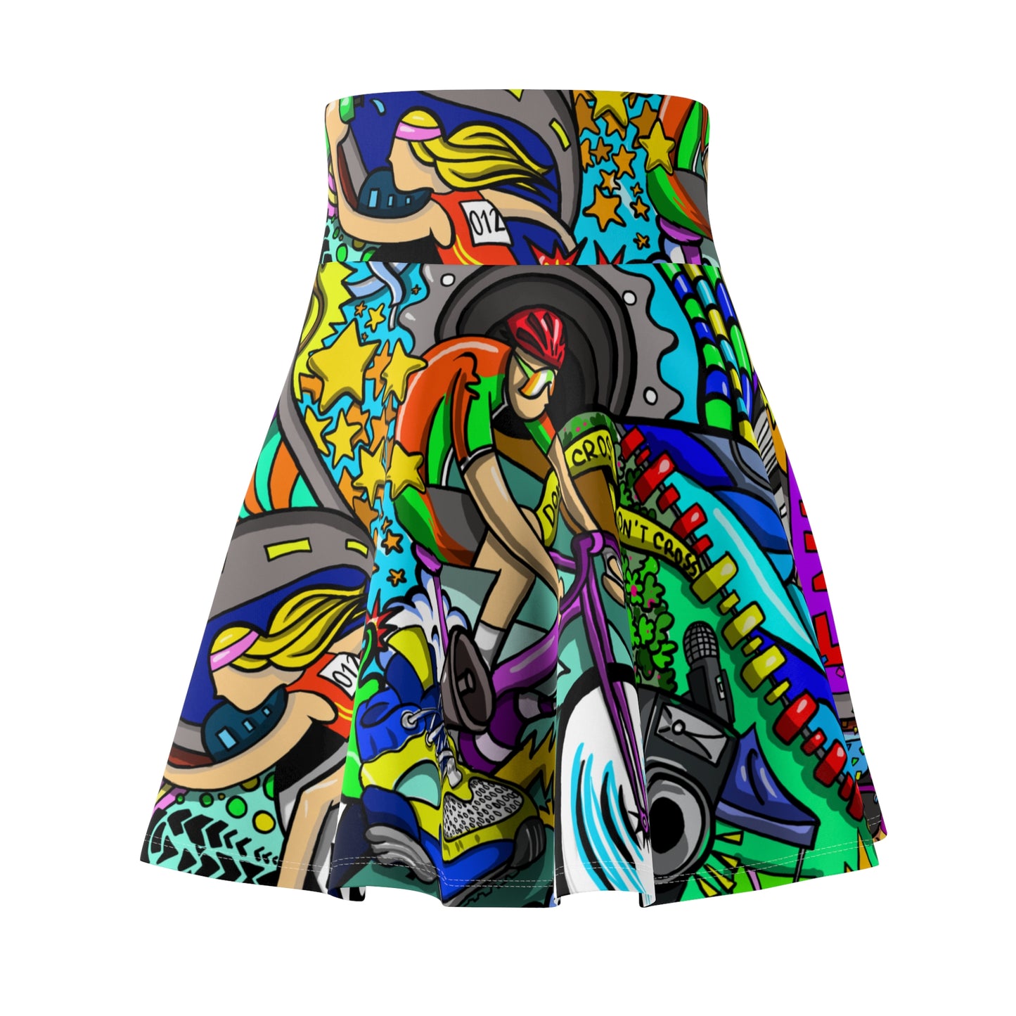 Women's Triathlon Skater Skirt - Artistic Multisport Elegance - Great Gift for Triathletes and Runners