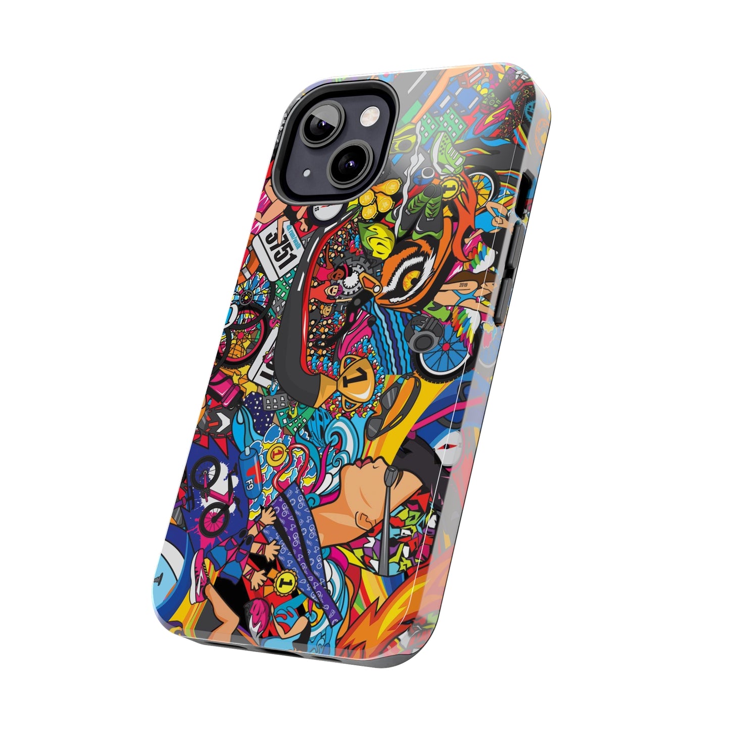 Diverse Women's Triathlete Mural iPhone Case | Swim, Bike, Run Art | Lightweight & Impact-Resistant