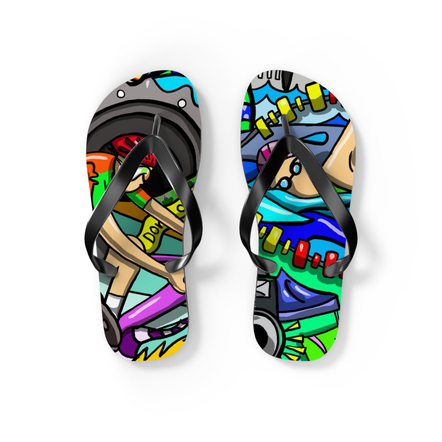 Colorful Swimming and Cycling Flip Flops | Fun Athlete Design | Comfortable EVA Sole