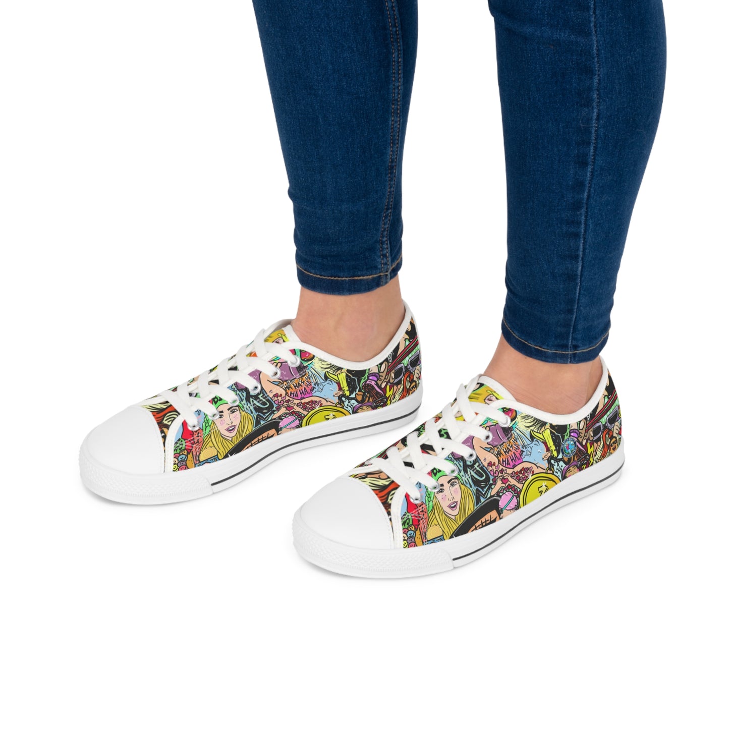 Empower Your Stride with Badass Women in Sports Graffiti Sneakers - Low Top Sneakers