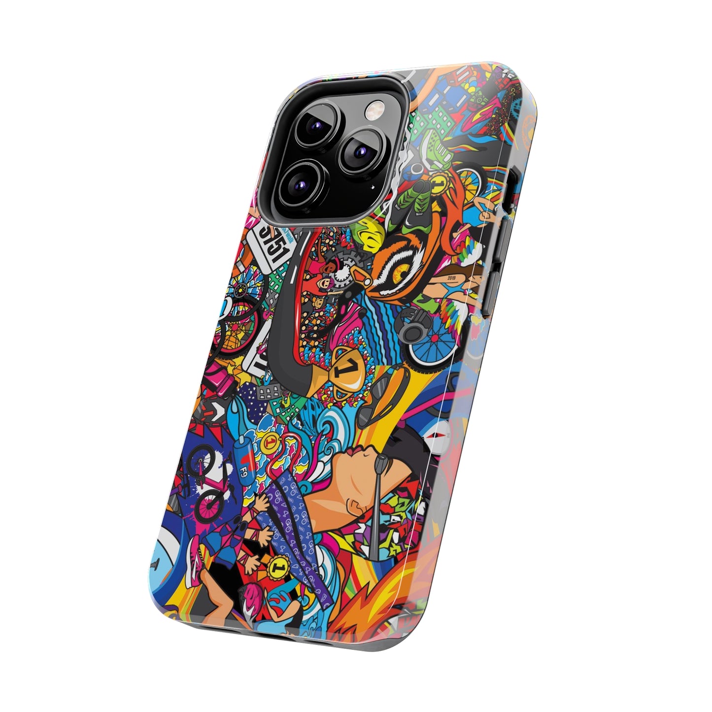 Diverse Women's Triathlete Mural iPhone Case | Swim, Bike, Run Art | Lightweight & Impact-Resistant