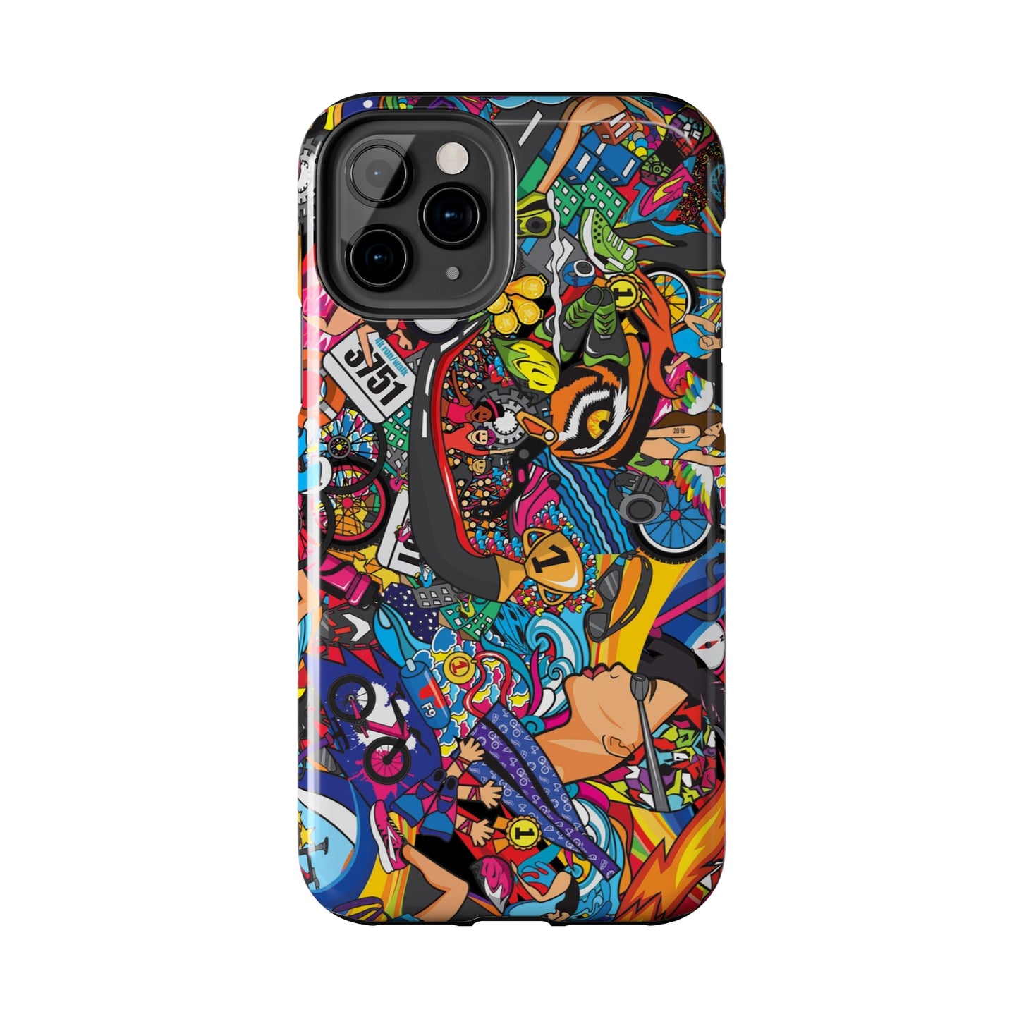 Diverse Women's Triathlete Mural iPhone Case | Swim, Bike, Run Art | Lightweight & Impact-Resistant