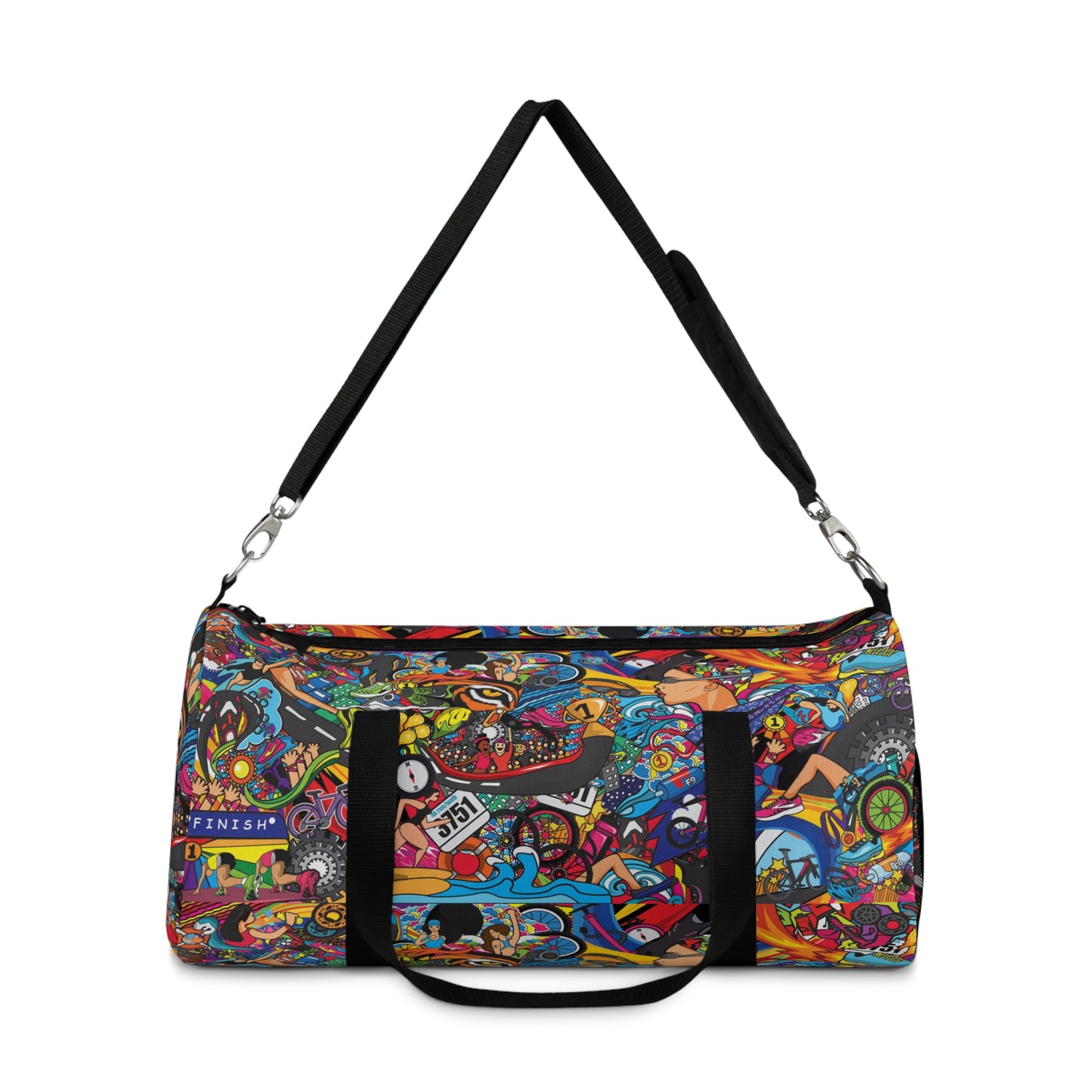 Women's Triathlete Mural Duffel Bag - Embrace Your Inner Warrior