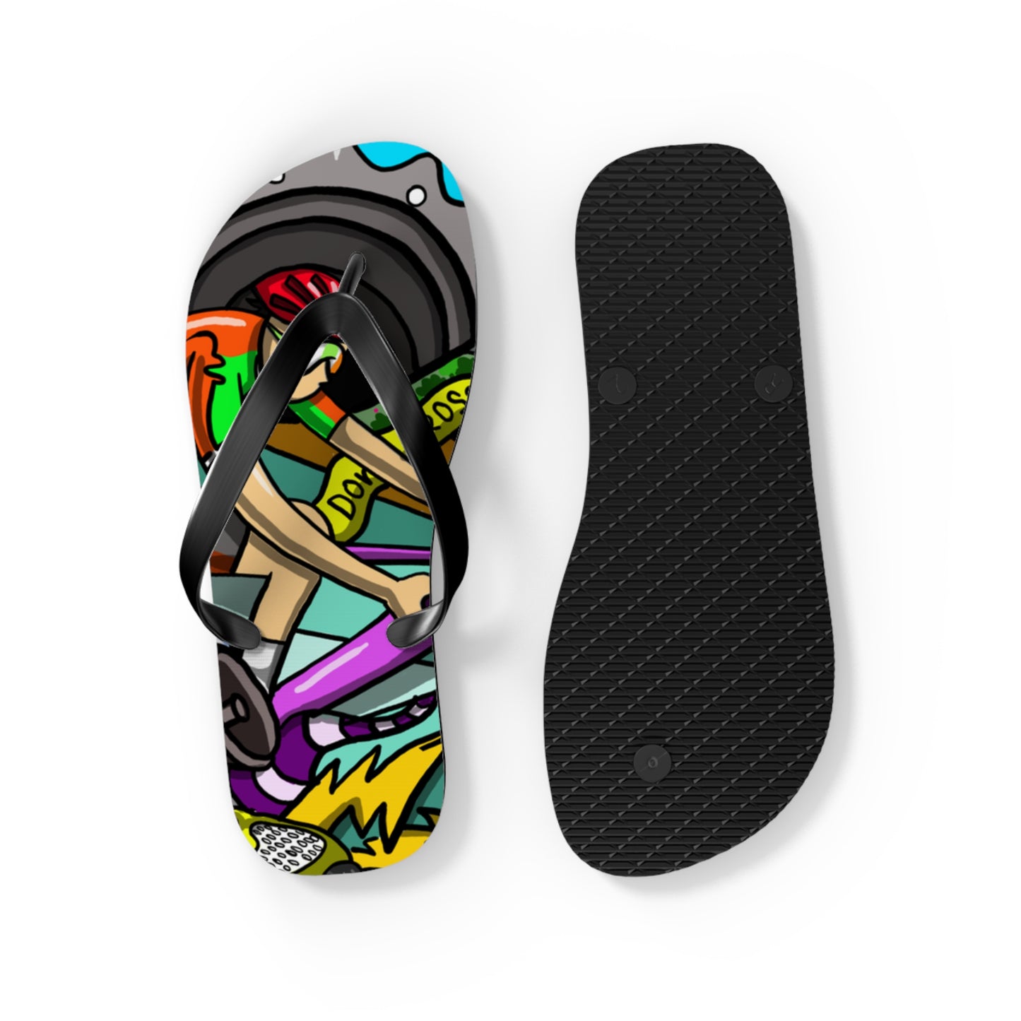 Colorful Swimming and Cycling Flip Flops | Fun Athlete Design | Comfortable EVA Sole