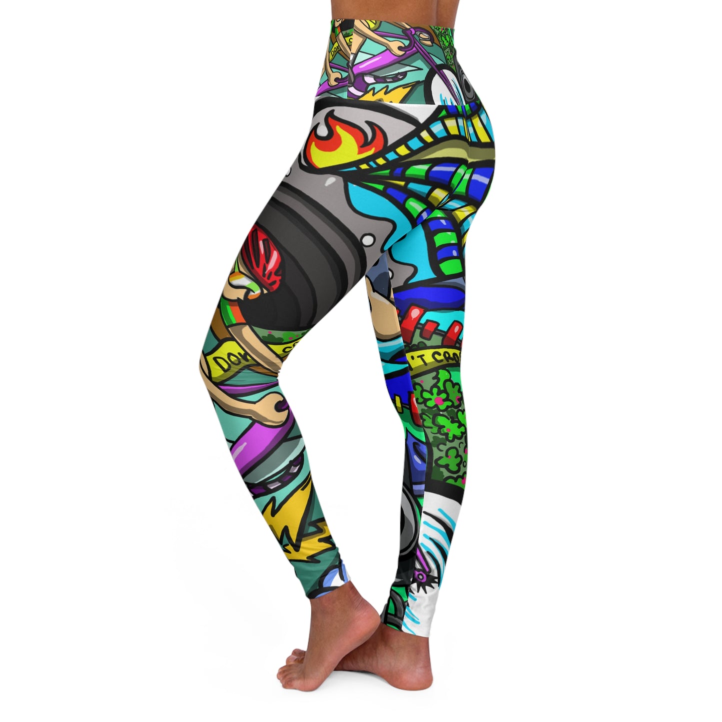 Elevate Your Active Wardrobe with Women's Whimsical Triathlete-Inspired Yoga Pants!