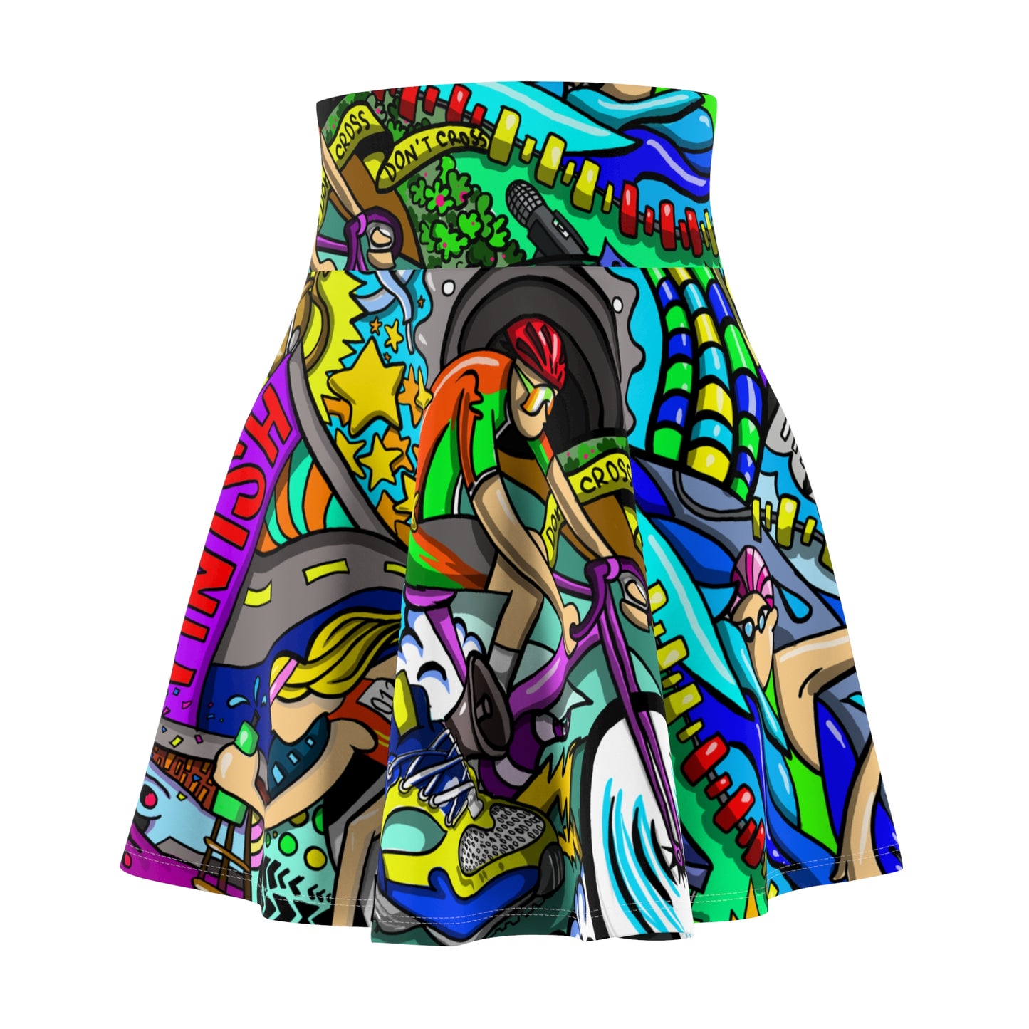 Women's Triathlon Skater Skirt - Artistic Multisport Elegance - Great Gift for Triathletes and Runners