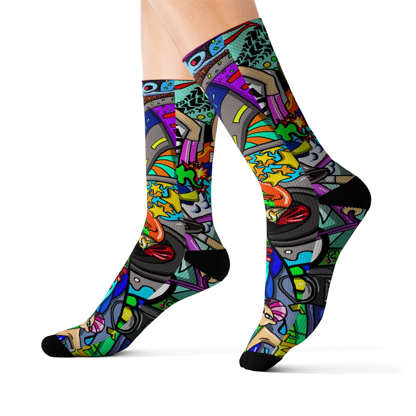 Unisex Triathlon Artistic Socks | Multisport Endurance Mural