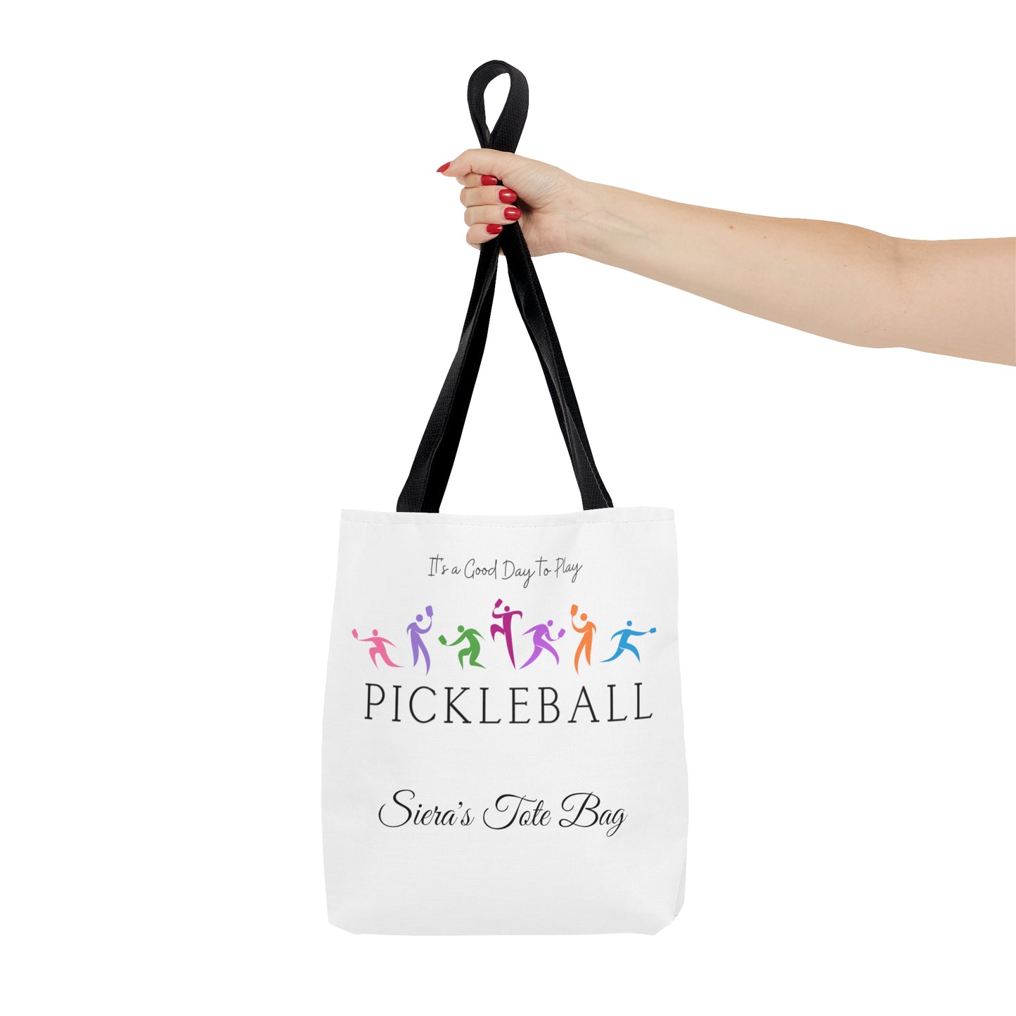 Personalized Whimsical Women's Pickleball Tote Bag | Custom Name Included on 2 Sides