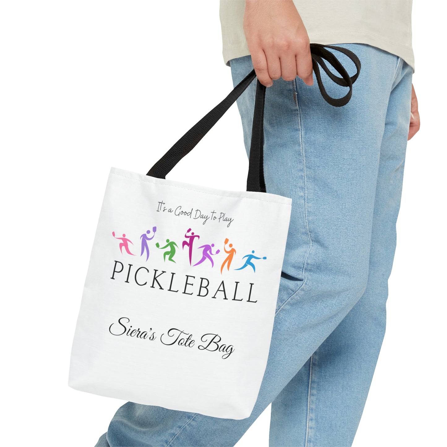 Personalized Whimsical Women's Pickleball Tote Bag | Custom Name Included on 2 Sides