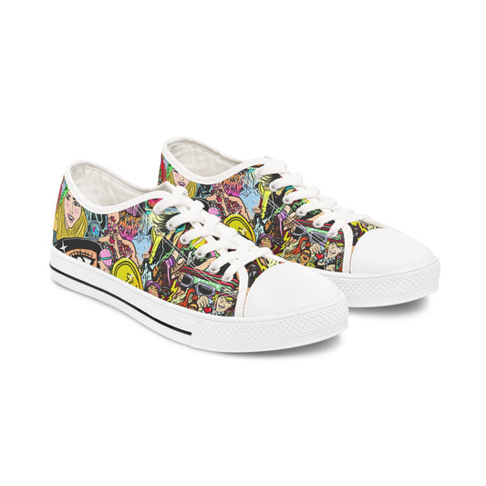 Empower Your Stride with Badass Women in Sports Graffiti Sneakers - Low Top Sneakers