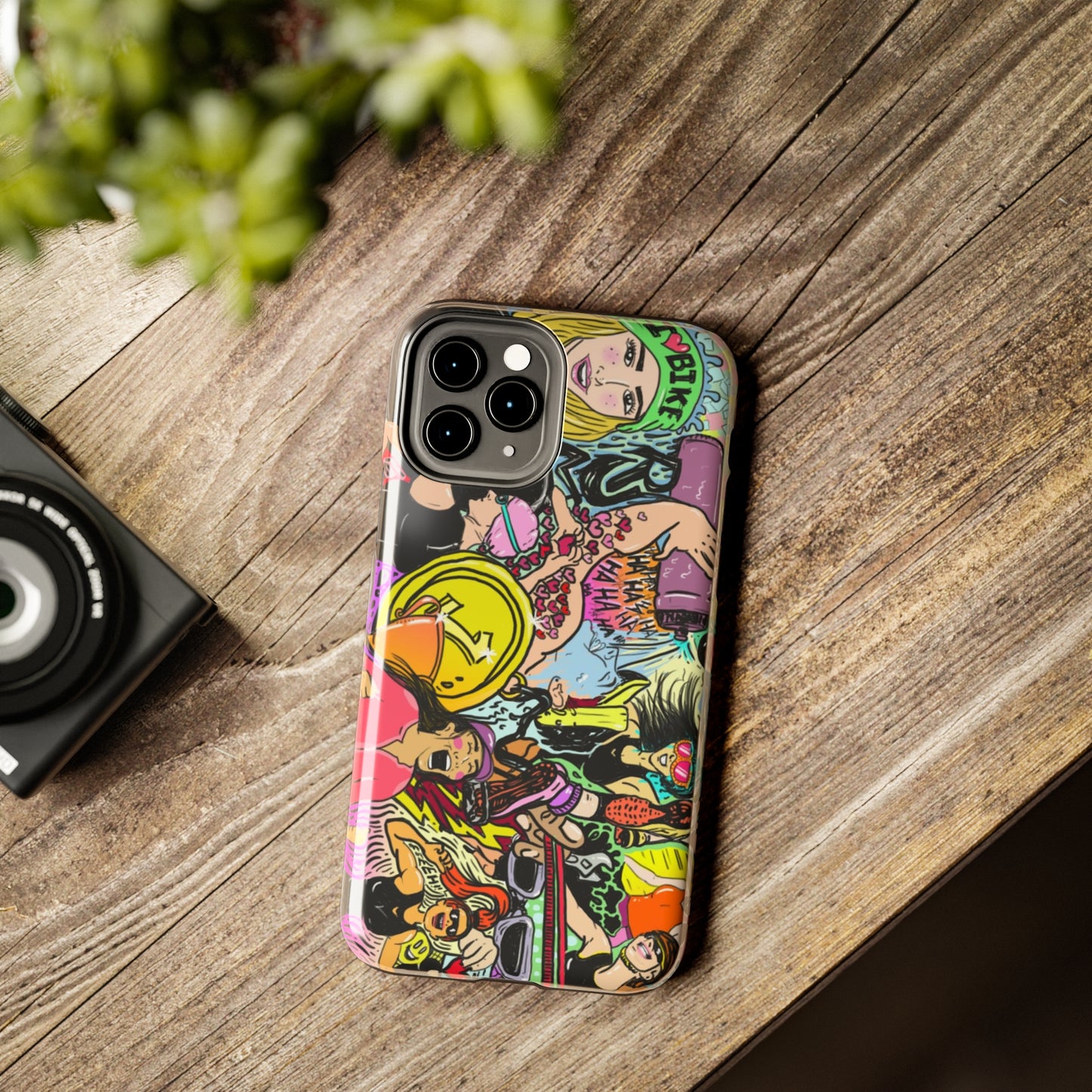 Colorful Graffiti Triathlon iPhone Case | Badass Women Triathletes | Impact-Resistant & Wireless Charging