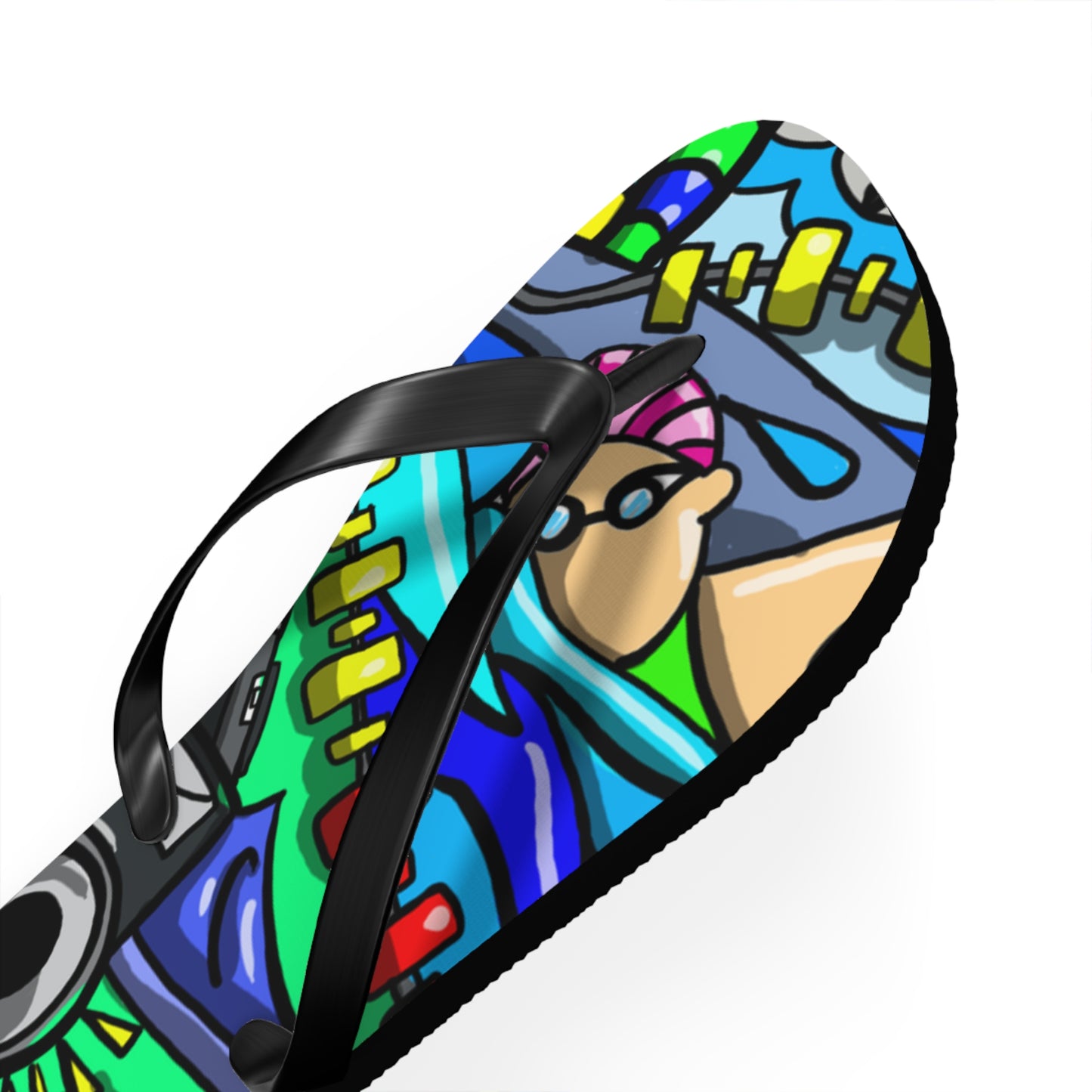 Colorful Swimming and Cycling Flip Flops | Fun Athlete Design | Comfortable EVA Sole