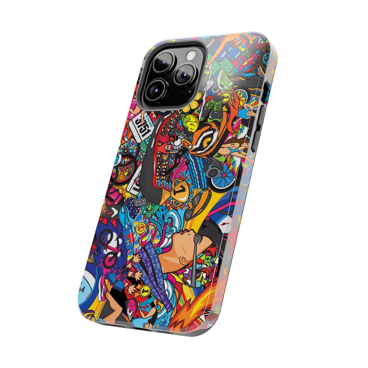 Diverse Women's Triathlete Mural iPhone Case | Swim, Bike, Run Art | Lightweight & Impact-Resistant