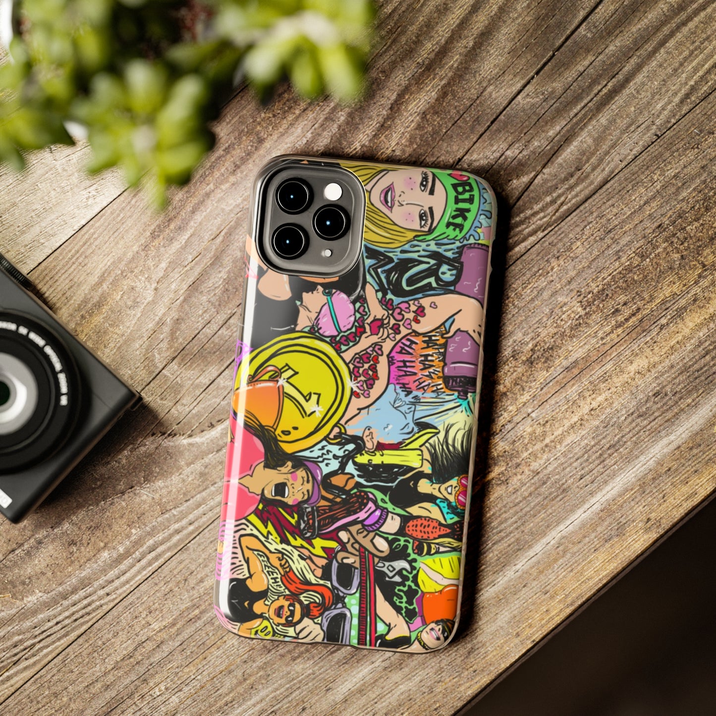 Colorful Graffiti Triathlon iPhone Case | Badass Women Triathletes | Impact-Resistant & Wireless Charging