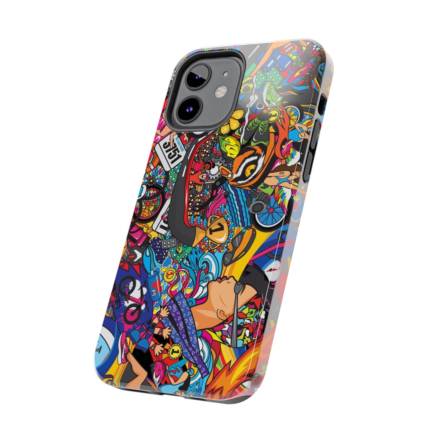 Diverse Women's Triathlete Mural iPhone Case | Swim, Bike, Run Art | Lightweight & Impact-Resistant