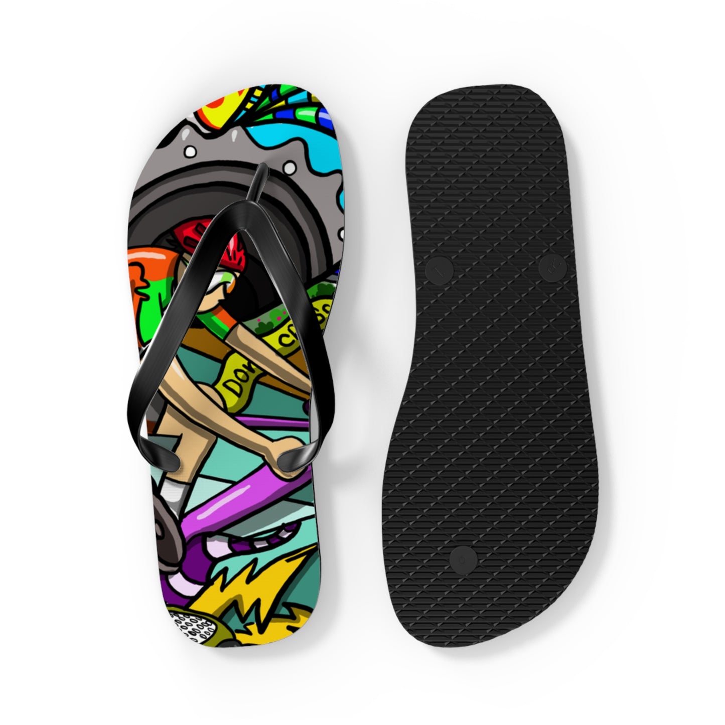 Colorful Swimming and Cycling Flip Flops | Fun Athlete Design | Comfortable EVA Sole