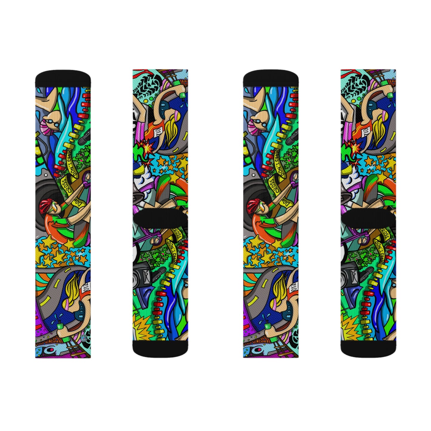 Unisex Triathlon Artistic Socks | Multisport Endurance Mural