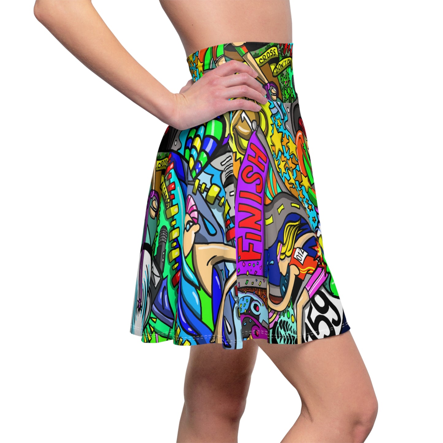 Women's Triathlon Skater Skirt - Artistic Multisport Elegance - Great Gift for Triathletes and Runners