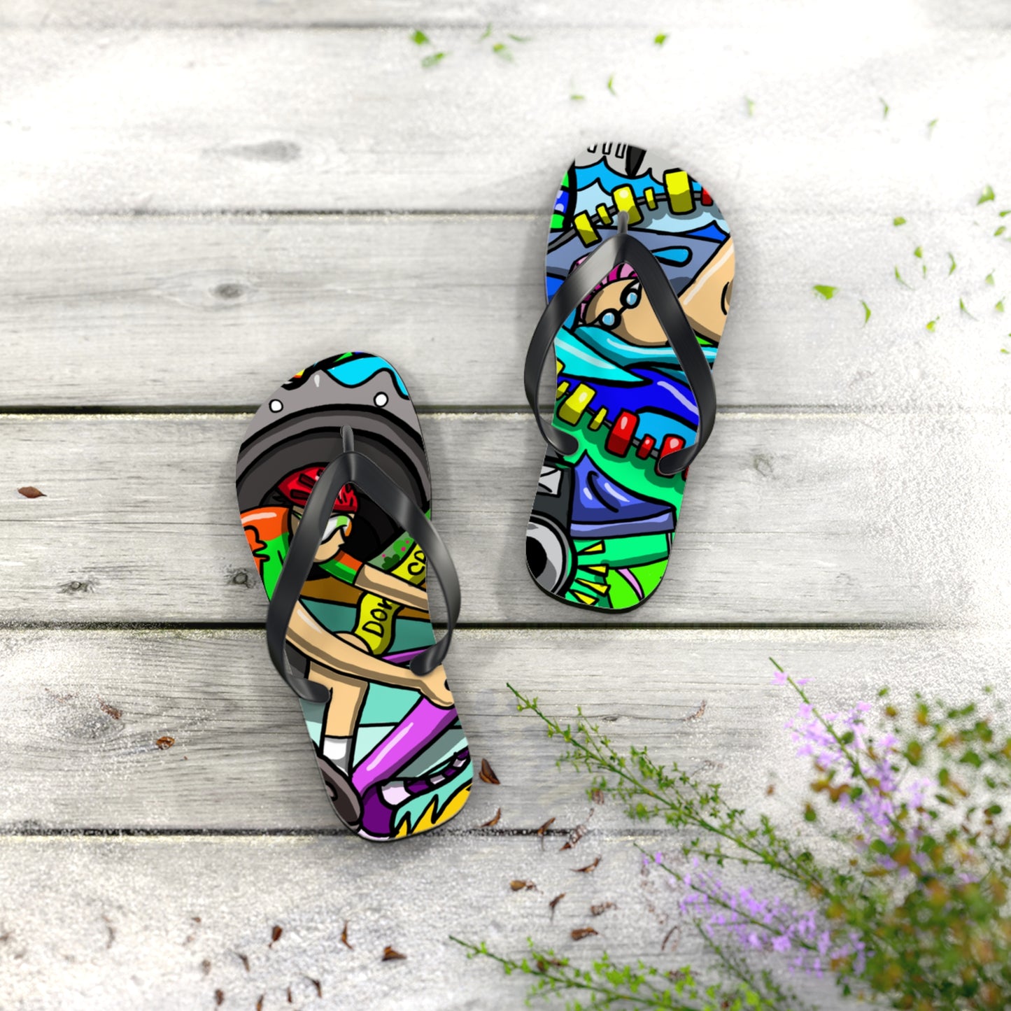 Colorful Swimming and Cycling Flip Flops | Fun Athlete Design | Comfortable EVA Sole