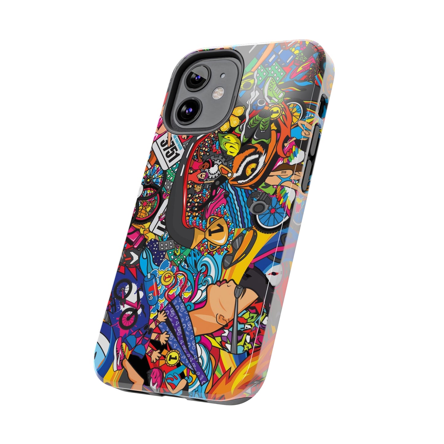 Diverse Women's Triathlete Mural iPhone Case | Swim, Bike, Run Art | Lightweight & Impact-Resistant