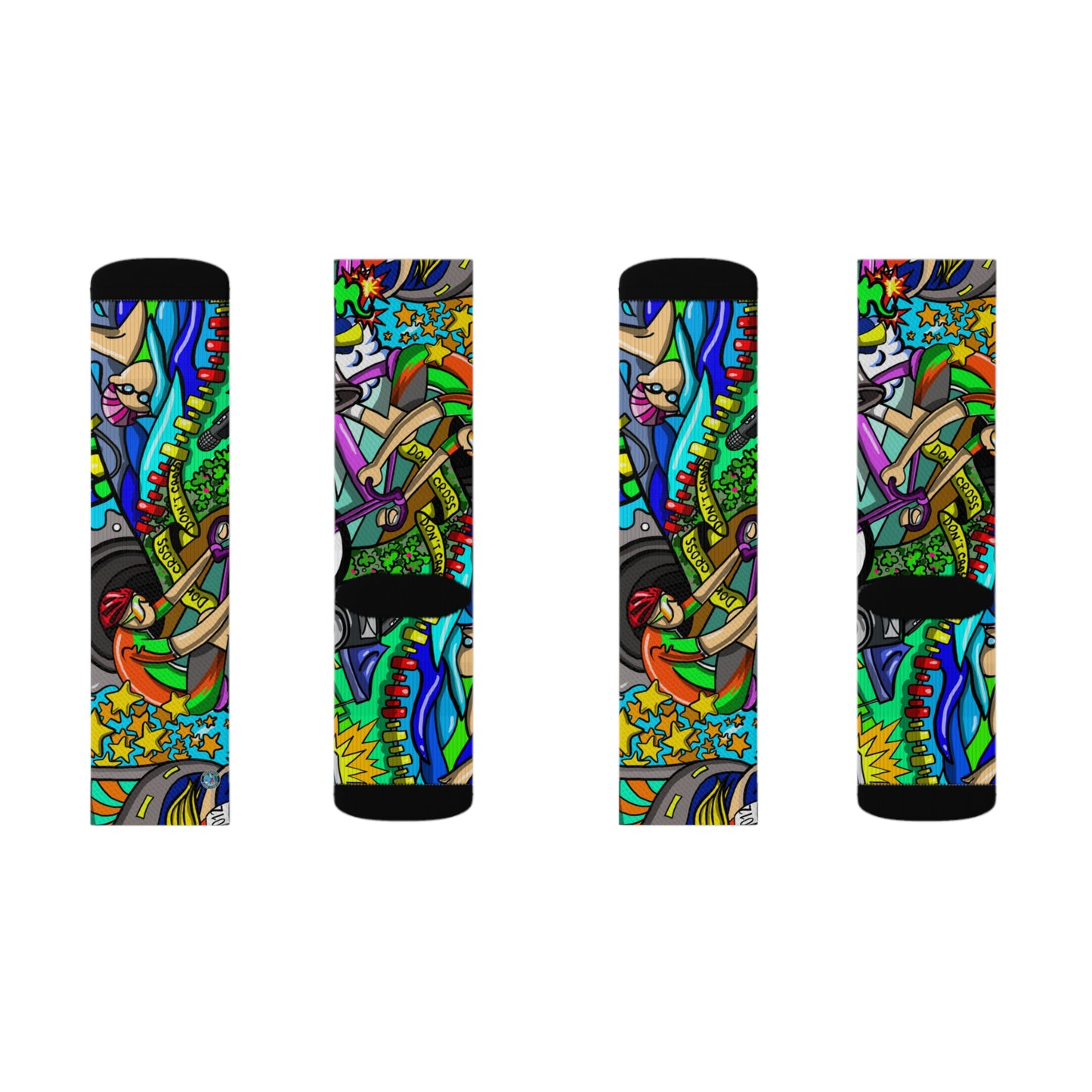 Unisex Triathlon Artistic Socks | Multisport Endurance Mural