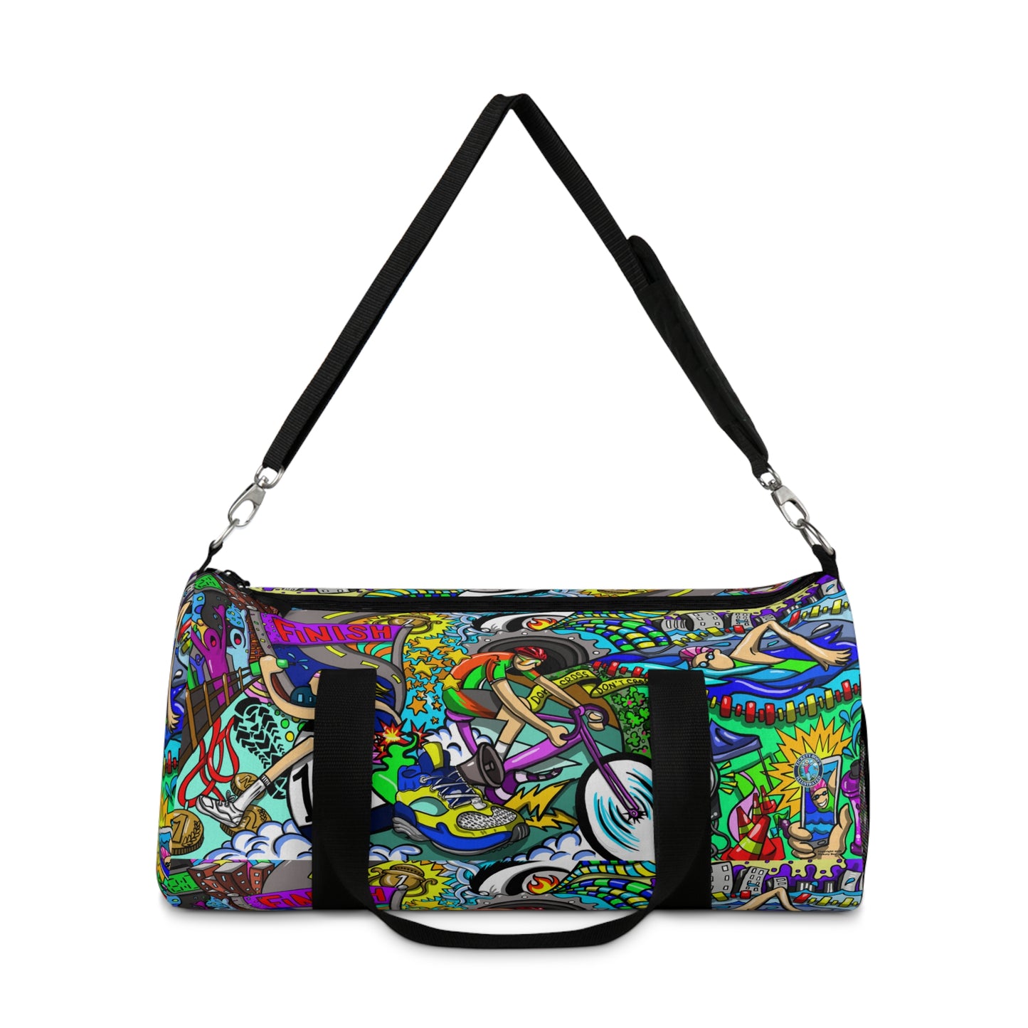 Women's Triathlon Artistic Mural Duffel Bag - Carry Your Passion in Style