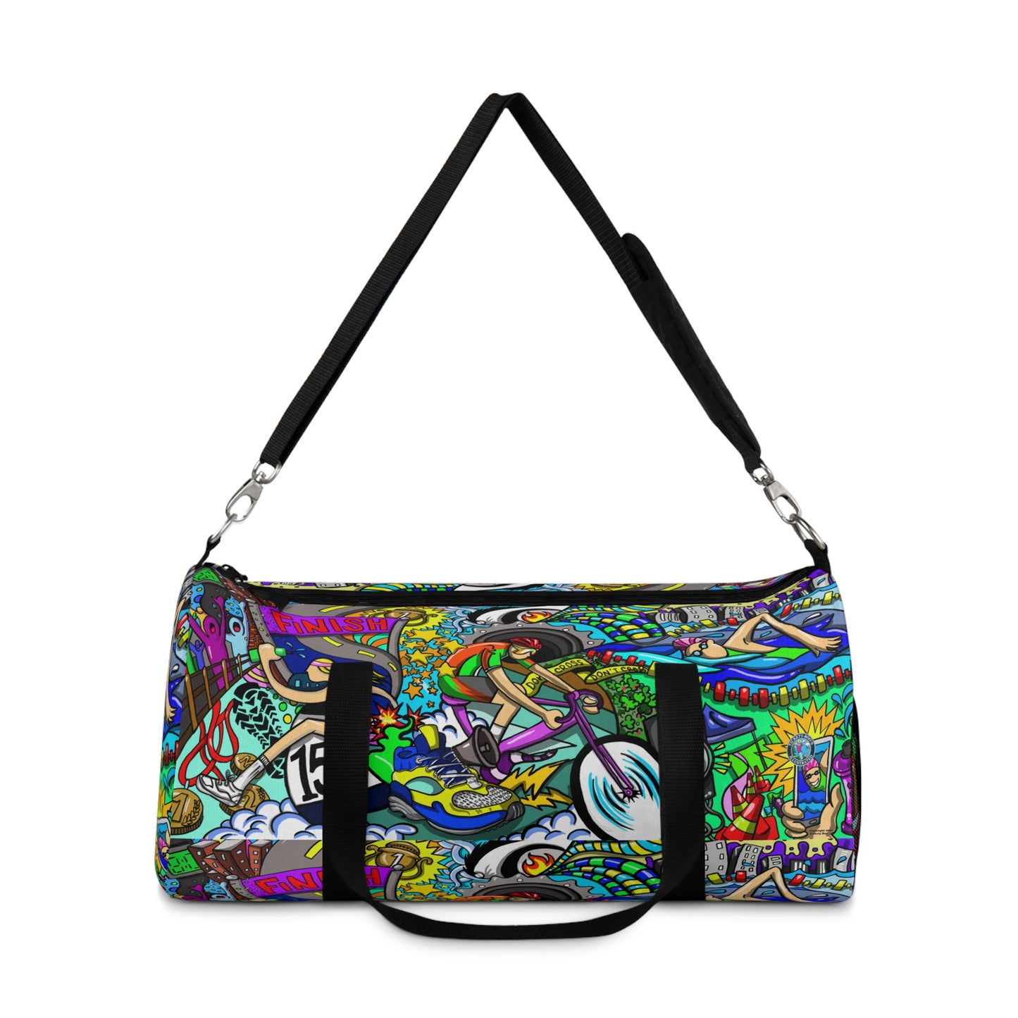 Women's Triathlon Artistic Mural Duffel Bag - Carry Your Passion in Style