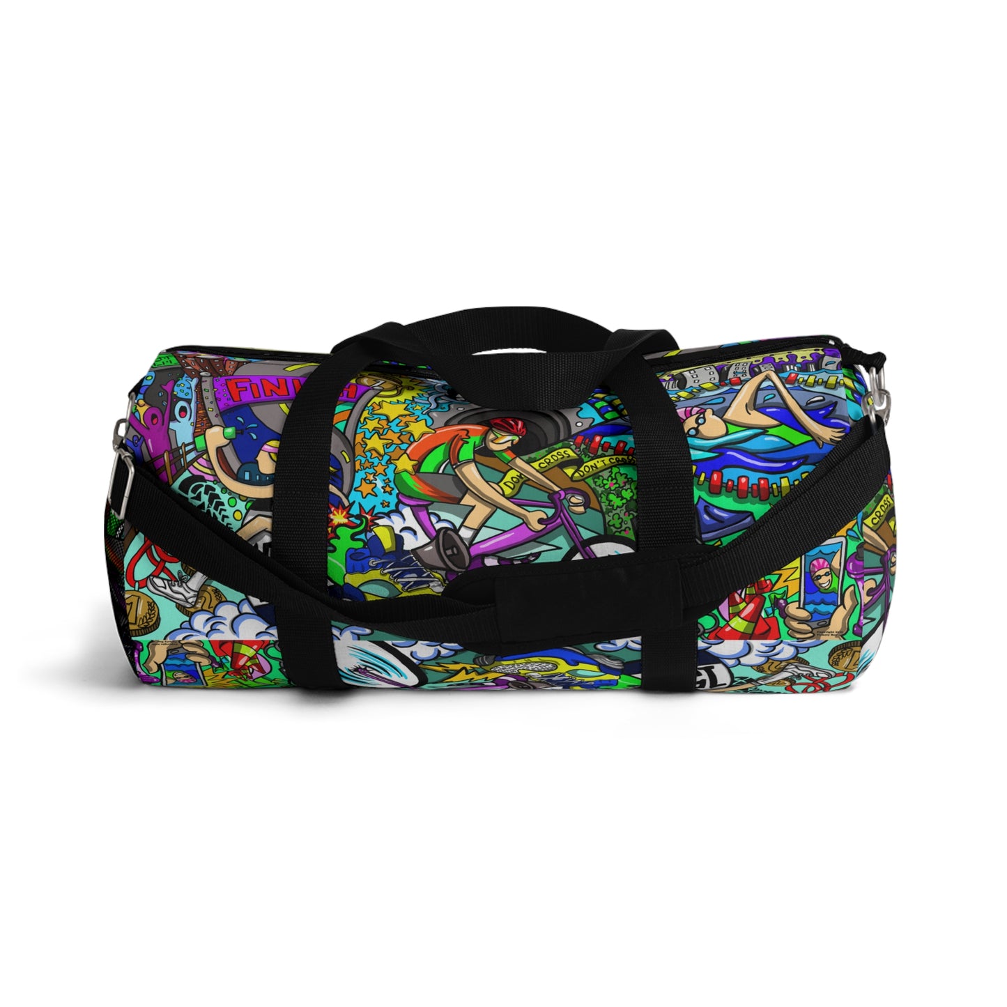 Women's Triathlon Artistic Mural Duffel Bag - Carry Your Passion in Style