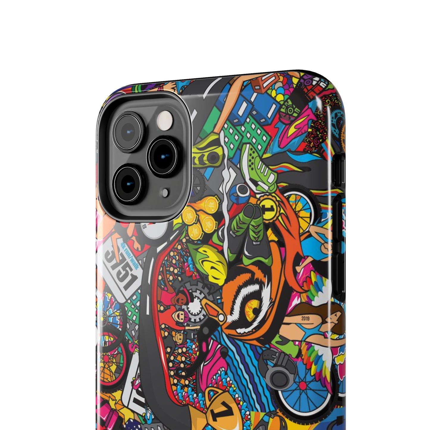 Diverse Women's Triathlete Mural iPhone Case | Swim, Bike, Run Art | Lightweight & Impact-Resistant