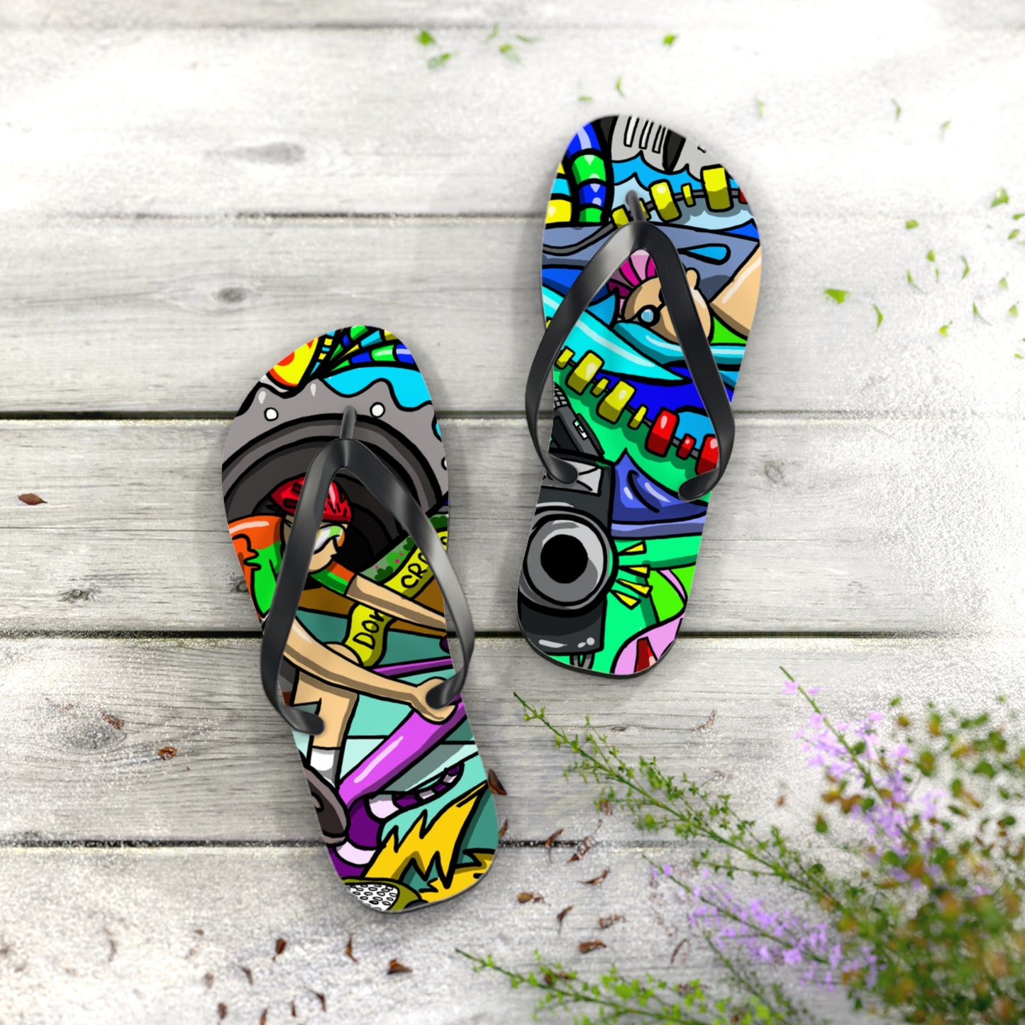 Colorful Swimming and Cycling Flip Flops | Fun Athlete Design | Comfortable EVA Sole