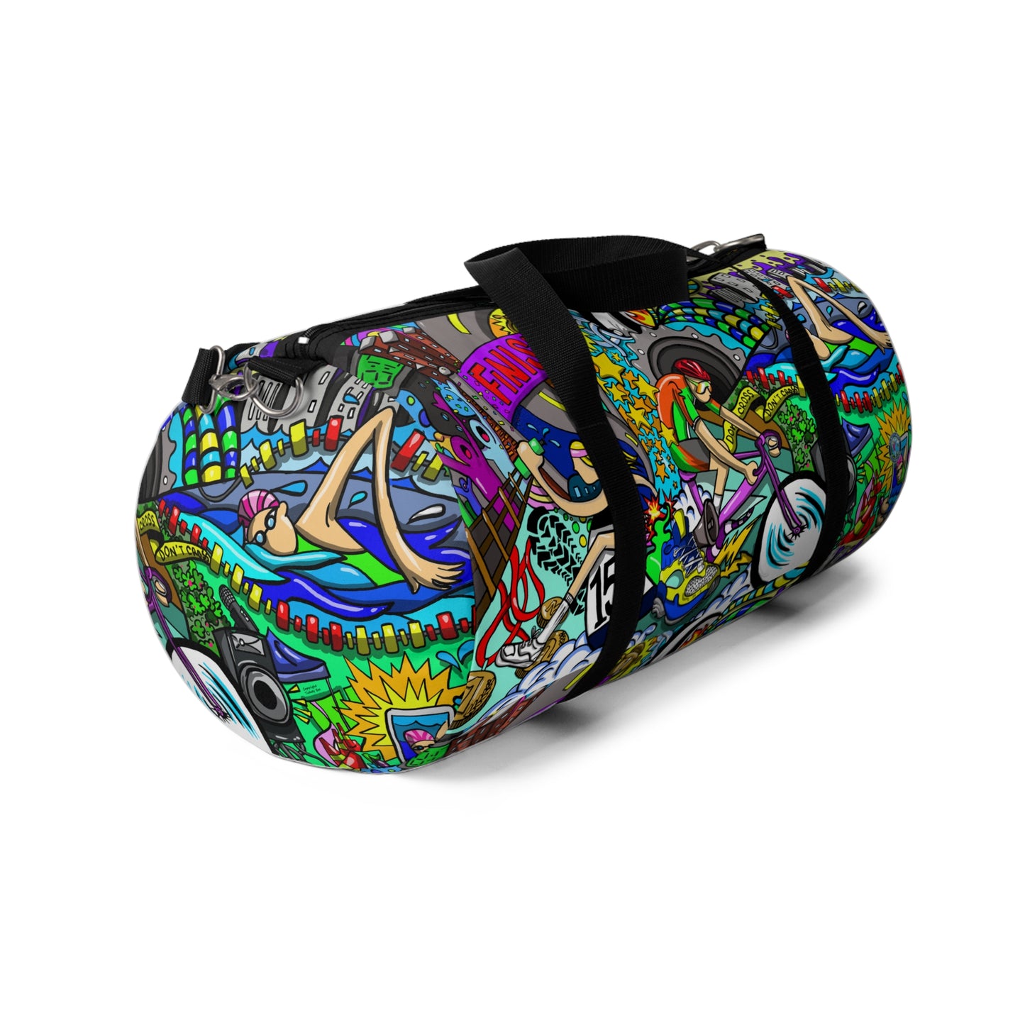 Women's Triathlon Artistic Mural Duffel Bag - Carry Your Passion in Style