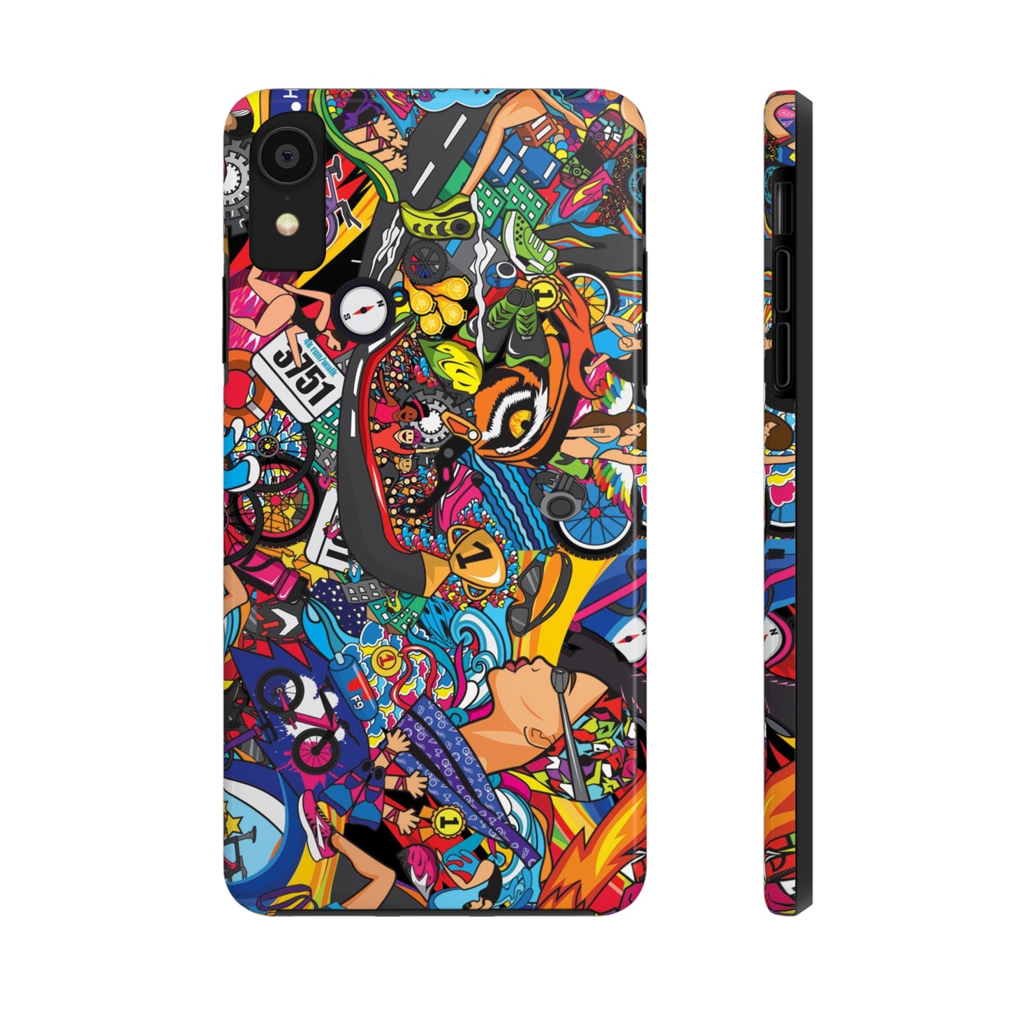 Diverse Women's Triathlete Mural iPhone Case | Swim, Bike, Run Art | Lightweight & Impact-Resistant