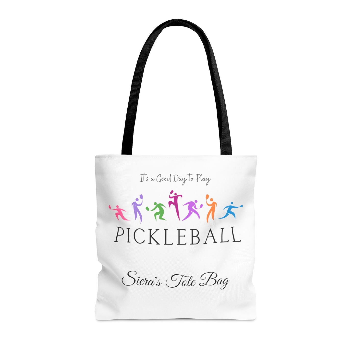 Personalized Whimsical Women's Pickleball Tote Bag | Custom Name Included on 2 Sides