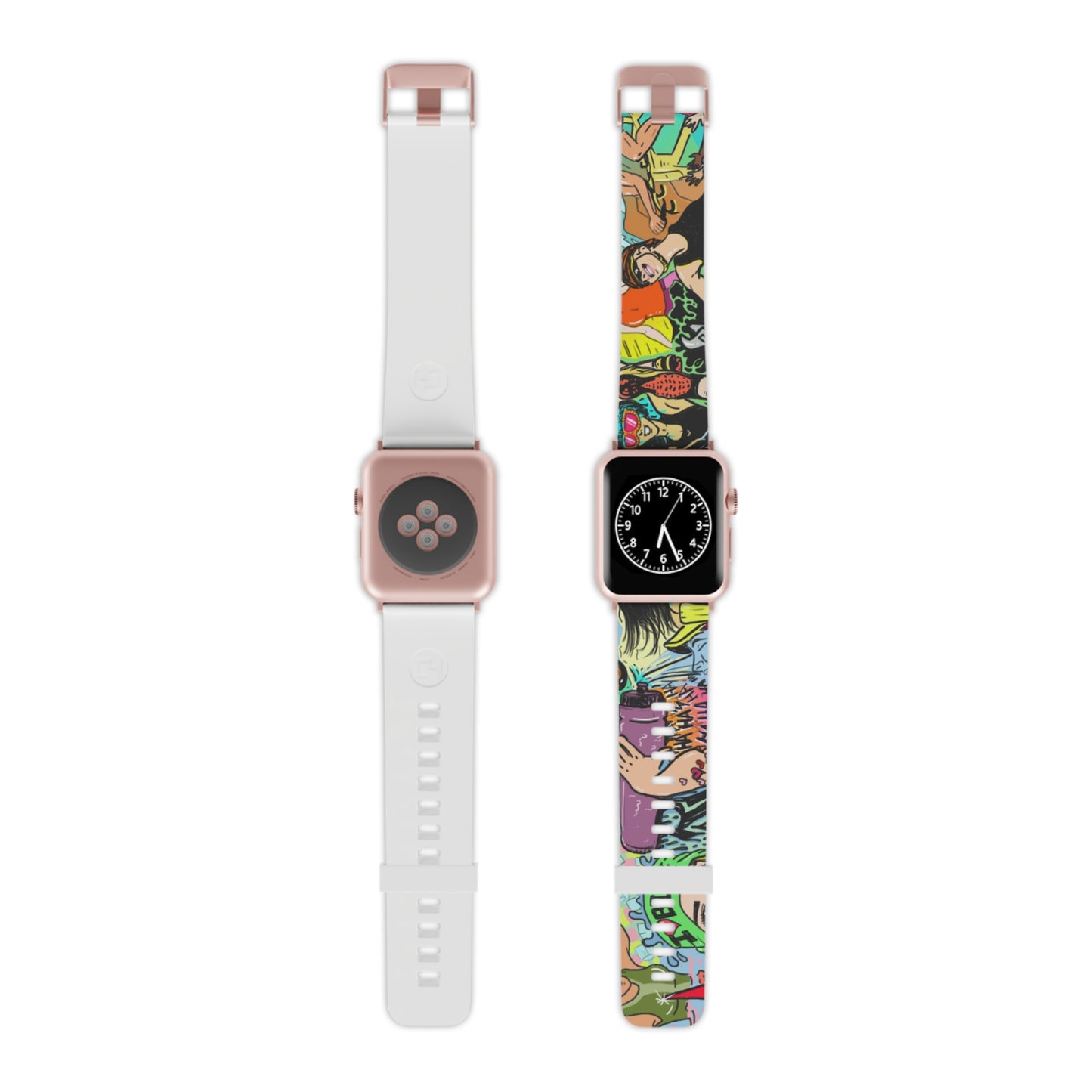 Colorful Women's Triathlon Graffiti Apple Watch Band | Swim, Bike, Run Design | Sweat-Proof & Premium Quality