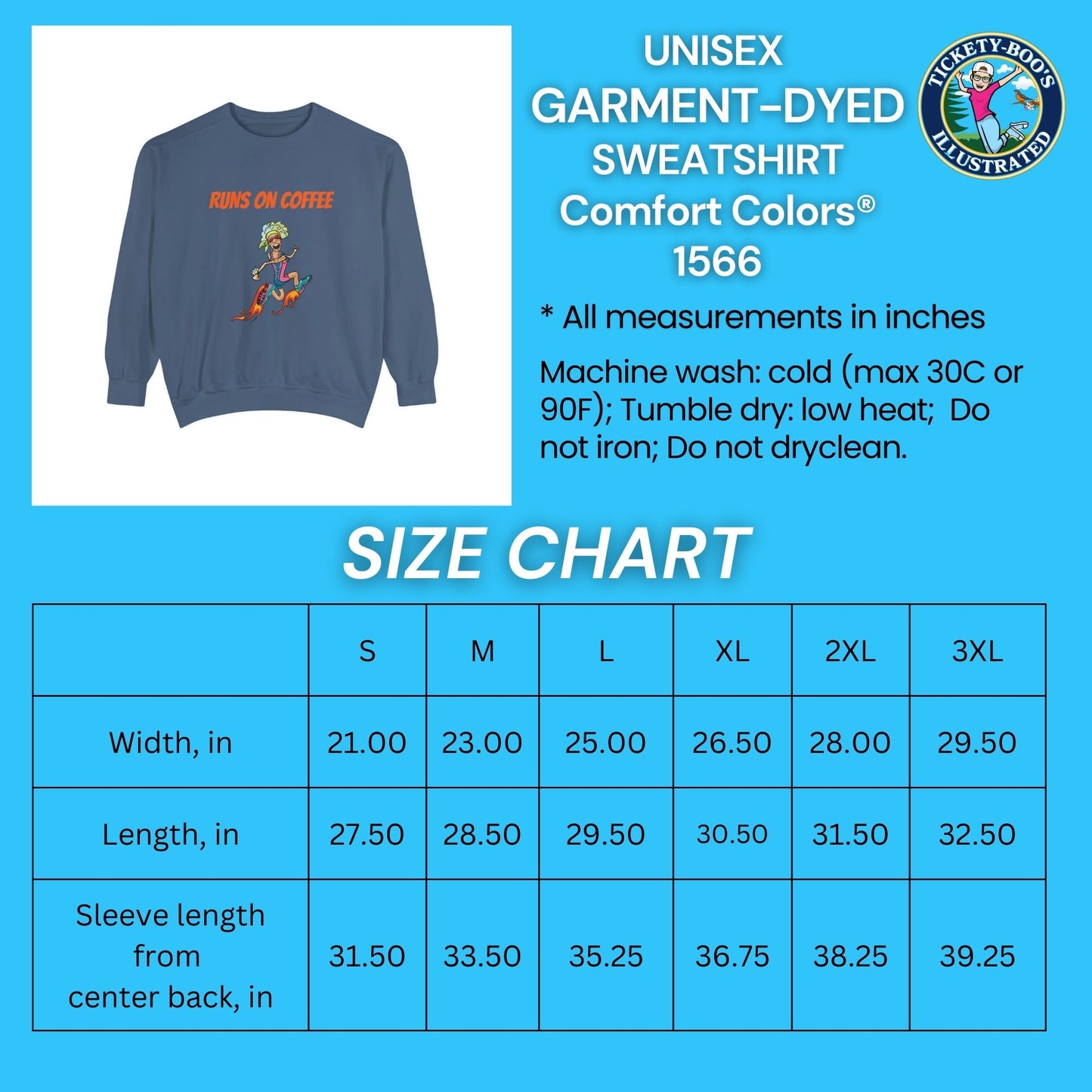 Runs on Coffee Whimsical Sweatshirt - Fuel Your Laughter and Warmth With Our Comfort Colors Funny Runner Sweatshirt