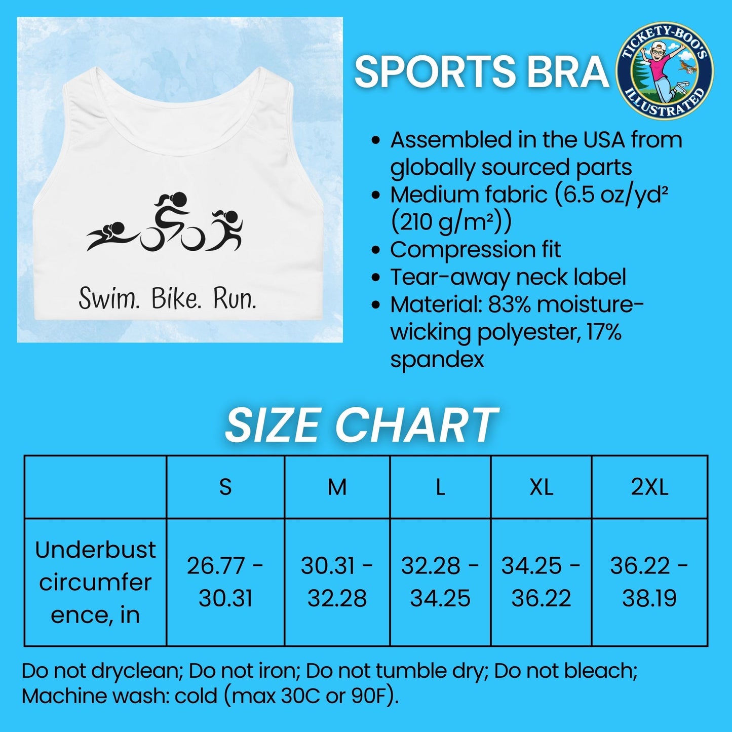 Women's Triathlete Logo Sports Bra - Embrace the Triathlon Journey - Swim Bike Run Race in Style